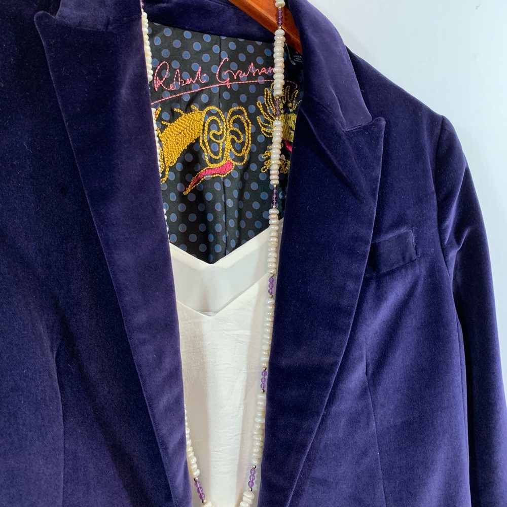Robert Graham Purple Velvet Blazer